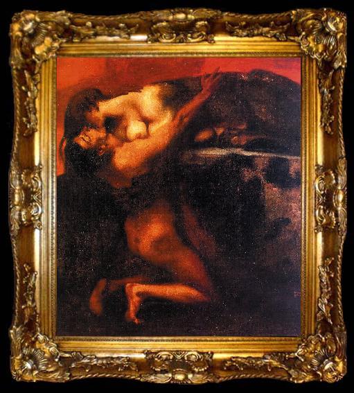 framed  Franz von Stuck The Kiss of the Sphinx, ta009-2